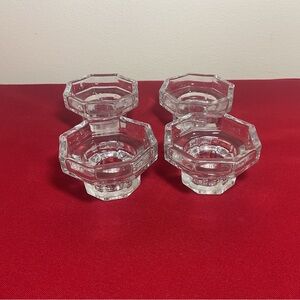 Arcoroc Octime France Candle Holders Clear Glass Lot of 4